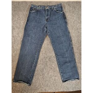 Duluth Trading‎ Co Jeans Mens 32X28 Flex Ballroom Blue Stretch Denim Heavy Duty